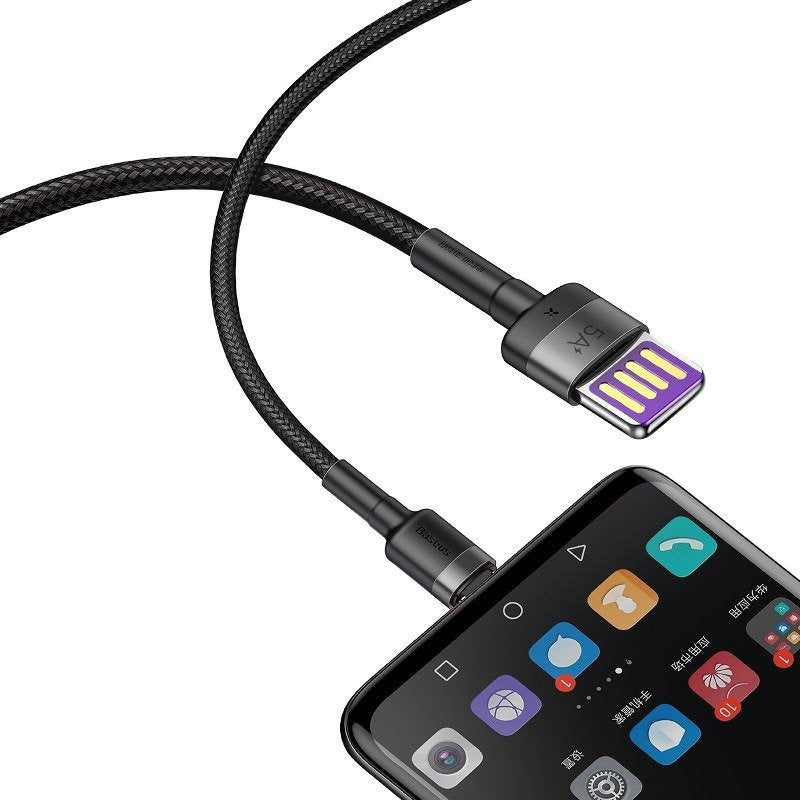Baseus Cafule USB-C Cable Huawei SuperCharge, QC 3.0, 5A 1m (Black+Gray) - Product Image 5