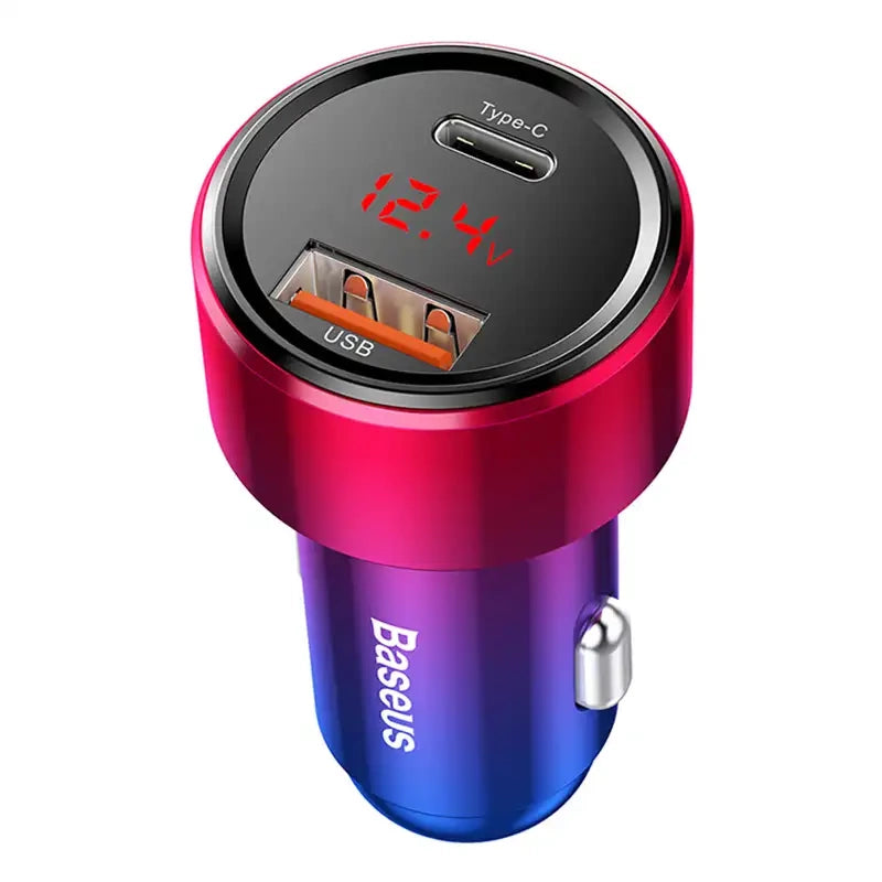 Baseus Magic USB + USB-C QC 4.0 PD 45W car charger (red-blue). - Product Image 3