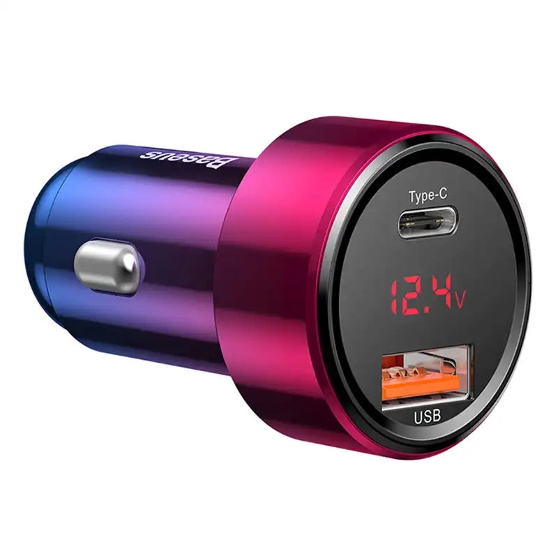 Baseus Magic USB + USB-C QC 4.0 PD 45W car charger (red-blue). - Product Image 4