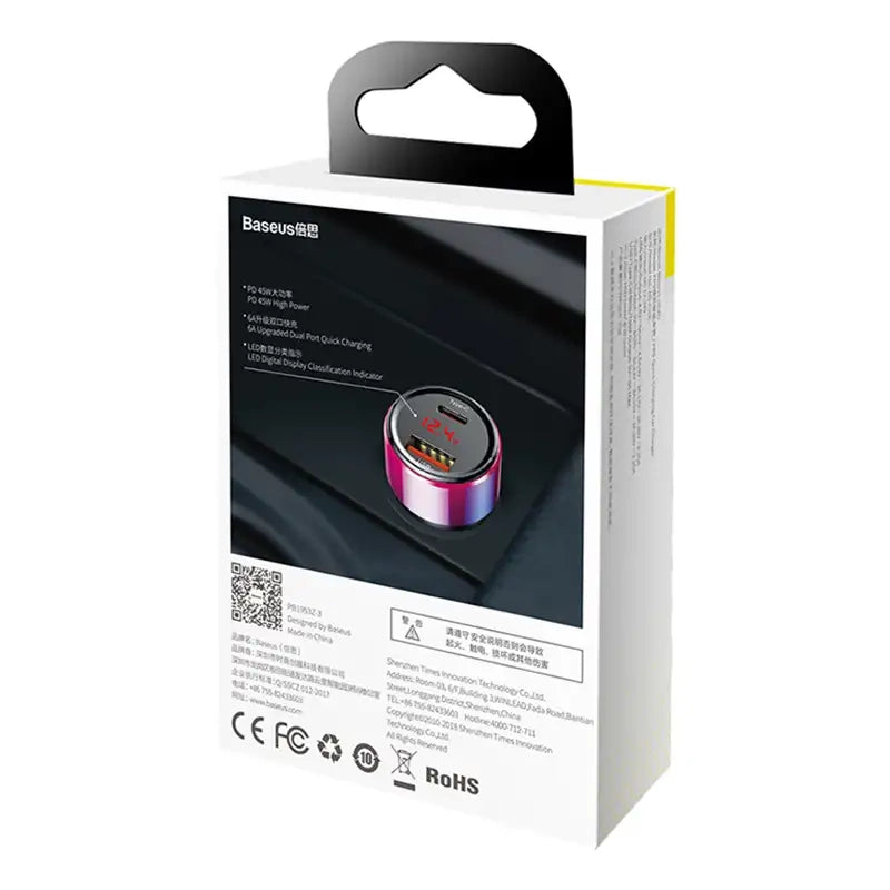 Baseus Magic USB + USB-C QC 4.0 PD 45W car charger (red-blue). - Product Image 7