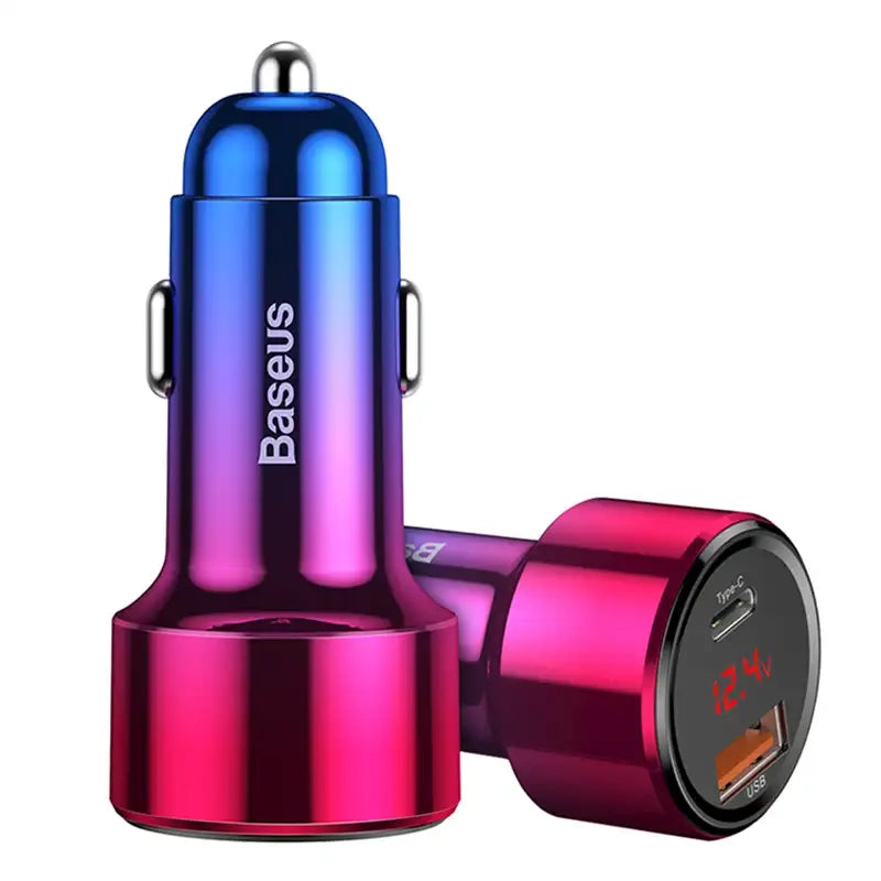 Baseus Magic USB + USB-C QC 4.0 PD 45W car charger (red-blue). - Product Image 5