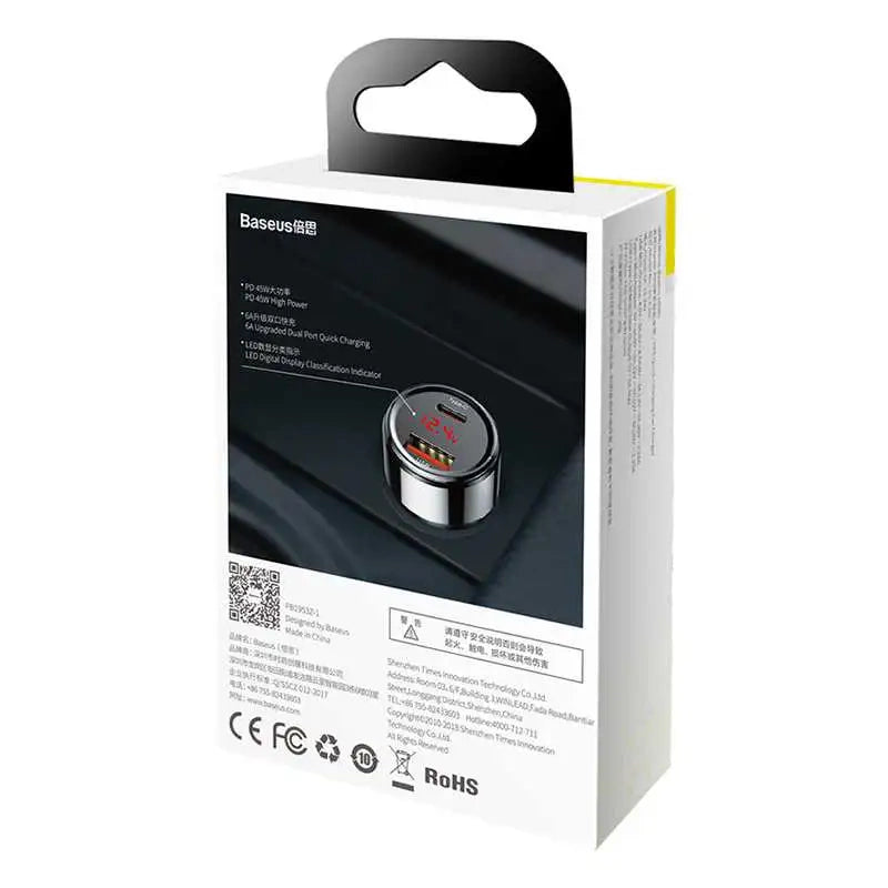 Ładowarka samochodowa Baseus Magic USB + USB-C QC 4.0 PD 45W (czarna) - Product Image 7