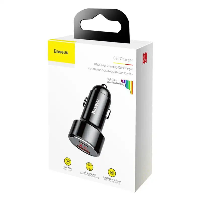 Ładowarka samochodowa Baseus Magic USB + USB-C QC 4.0 PD 45W (czarna) - Product Image 6