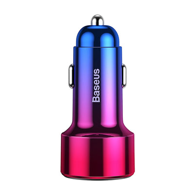 Baseus Magic Series PPS USB-C / USB-A 45W PD QC 5A car charger - pink and blue