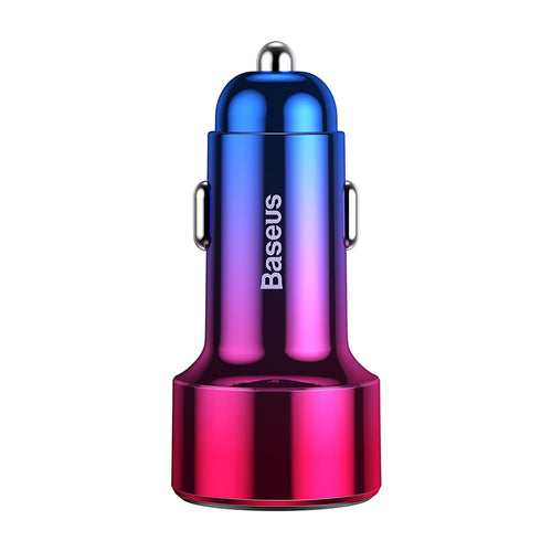 Baseus Magic Series PPS USB-C / USB-A 45W PD QC 5A car charger - pink and blue