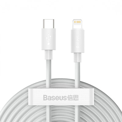 Baseus Simple Wisdom Lightning / USB-C Cable 20W 1.5 m 2 pcs - White