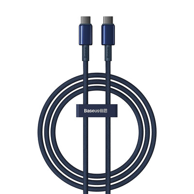 Baseus Tungsten Gold USB-C / USB-C 100W Cable 1m - Navy Blue