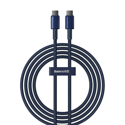 Baseus Tungsten Gold USB-C / USB-C 100W Cable 2m - Navy Blue