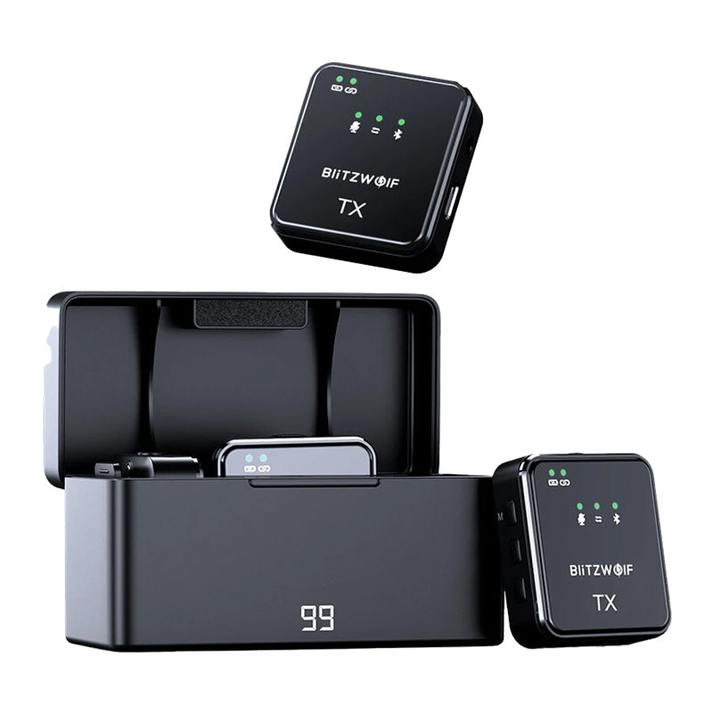 BlitzWolf Wireless Microphone, BW-SX63, 1000mAh (black) - Image 1