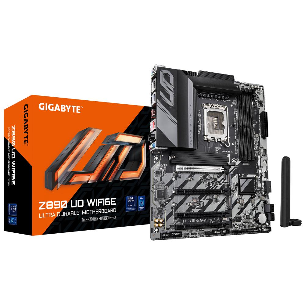 Mainboard GIGABYTE Intel Z890 LGA1851 ATX Memory DDR5 Memory slots 4 1xPCI-Express 4.0 1x 2xPCI-Express 4.0 4x 1xPCI-Express 5.0 16x 3xM.2 1xDisplayPort 4xUSB 2.0 5xUSB 3.2 1xUSB-C 1xPS/2 1xRJ45 3xAudio port Z890UDWIFI6E
