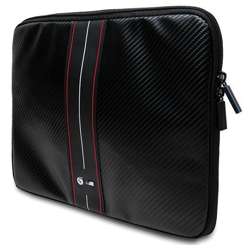 BMW Carbon & Red Stripe sleeve for a 16" laptop - black