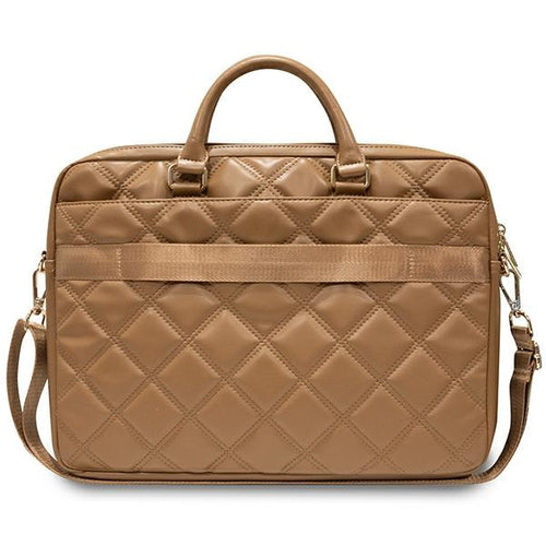 Guess Quilted 4G bag for a 16" laptop - brown