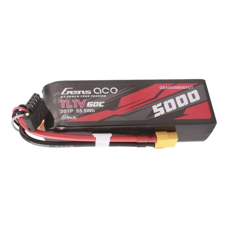 Gens ace G-Tech 5000mAh 11.1V 60C 3S1P Lipo With XT60 Plug - Image 1