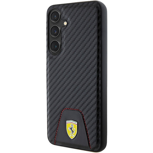 Ferrari Carbon Stitched Bottom case for Samsung Galaxy S24+ - black