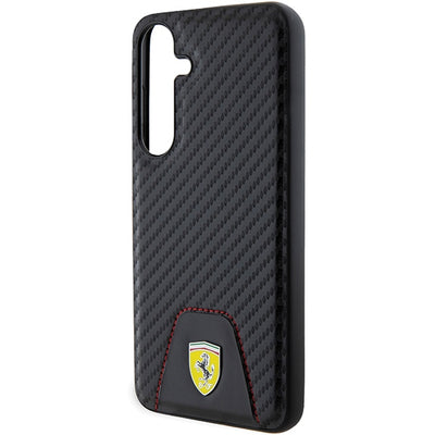 Ferrari Carbon Stitched Bottom case for Samsung Galaxy S24+ - black