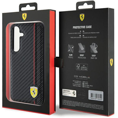 Ferrari Carbon Printed Line case for Samsung Galaxy S24 - black