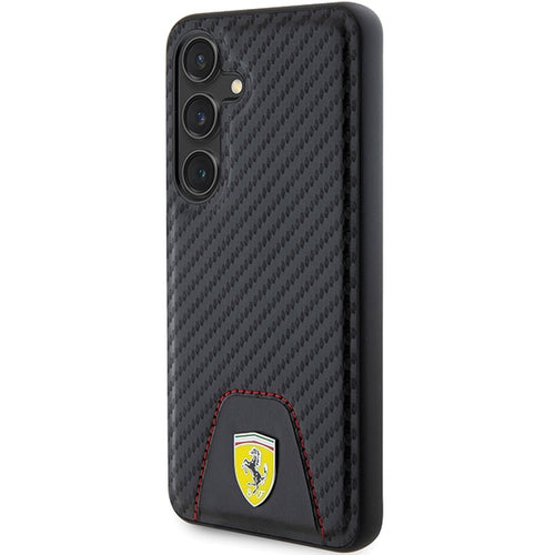 Ferrari Carbon Stitched Bottom case for Samsung Galaxy S24 - black