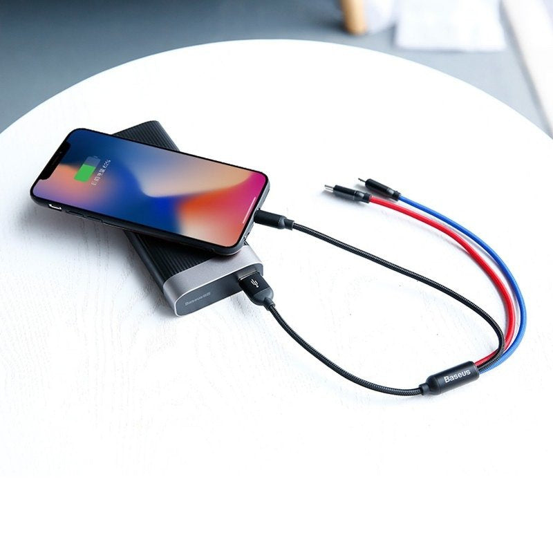Baseus 3in1 Cable USB-C / Lightning / Micro 3,5A 0,3m (Black) - Product Image 5