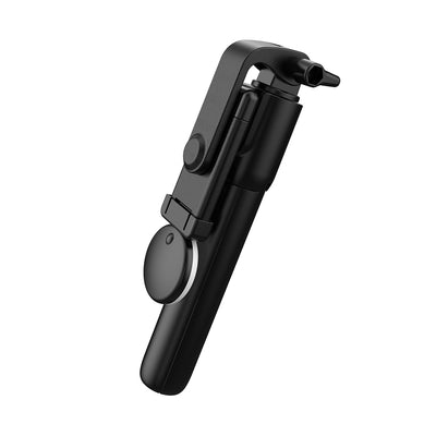 Selfie stick WR1YXS telescopic tripod 0.71m with round lamp - black — Hurtel