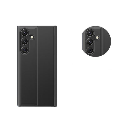 New Sleep View Case with flap and stand for Samsung Galaxy A35 - black — Hurtel