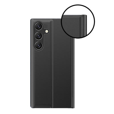 New Sleep View Case with flap and stand for Samsung Galaxy A35 - black — Hurtel