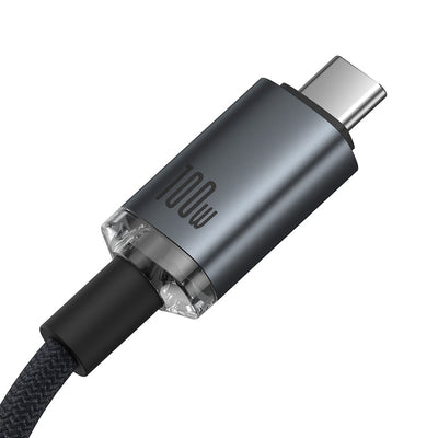 Baseus Crystal Shine CB000089 USB-C / USB-C USB3.2 cable 100W 20Gbps 1.5m - black