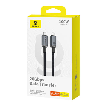 Baseus Crystal Shine CB000089 USB-C / USB-C USB3.2 cable 100W 20Gbps 1.5m - black