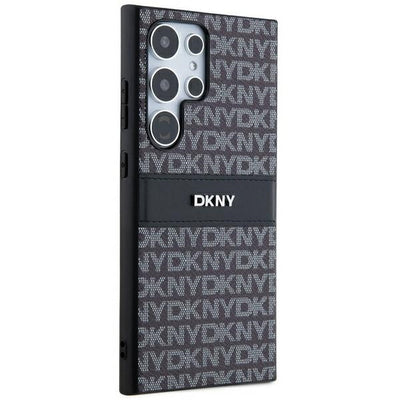 DKNY Leather Mono Stripe & Metal Logo case for Samsung Galaxy S24 Ultra - black