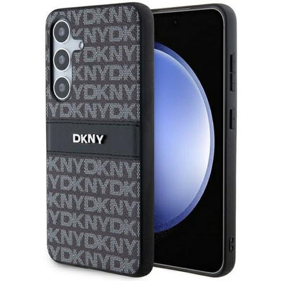 DKNY Leather Mono Stripe & Metal Logo case for Samsung Galaxy S24 - black