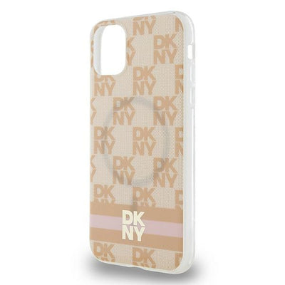 DKNY IML Checkered Mono Pattern & Printed Stripes MagSafe case for iPhone 11 / Xr - pink