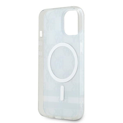 DKNY IML Checkered Mono Pattern & Printed Stripes MagSafe Case for iPhone 15/14/13 - Black