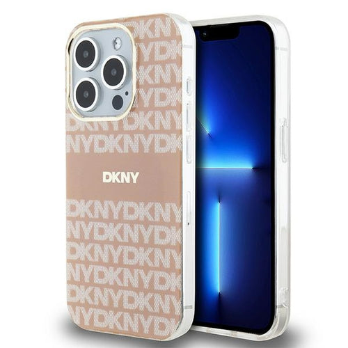 DKNY IML Mono & Stripe MagSafe case for iPhone 15 Pro - pink