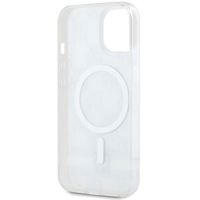 DKNY IML Checkered Mono Pattern & Printed Stripes MagSafe case for iPhone 15 / 14 / 13 - beige