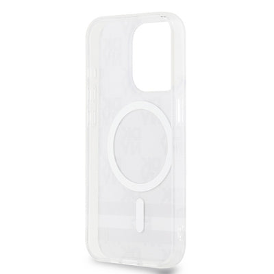 DKNY IML Checkered Mono Pattern & Printed Stripes MagSafe Case for iPhone 15 Pro Max - Black
