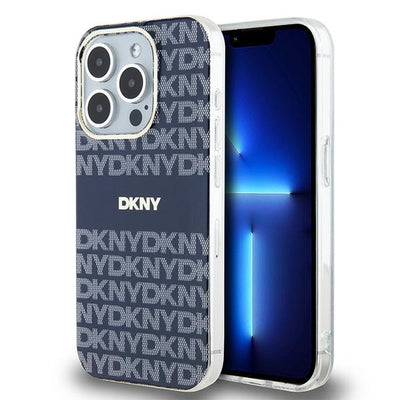 DKNY IML Mono & Stripe MagSafe case for iPhone 15 Pro Max - blue