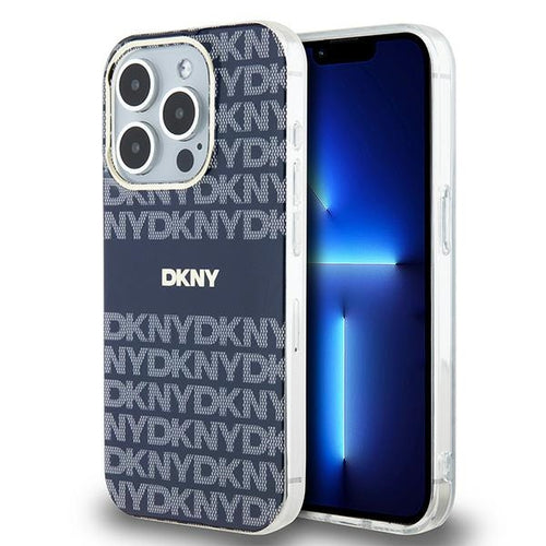 DKNY IML Mono & Stripe MagSafe case for iPhone 15 Pro Max - blue
