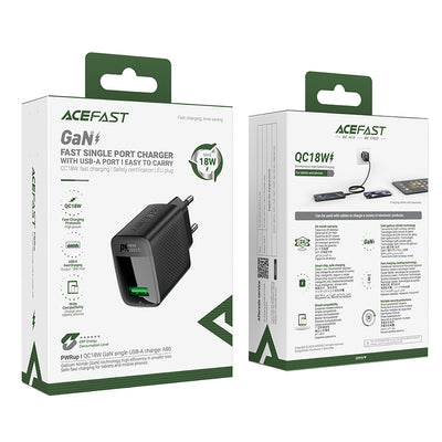 Acefast A90 Charger GaN USB-A QC 18W - Black