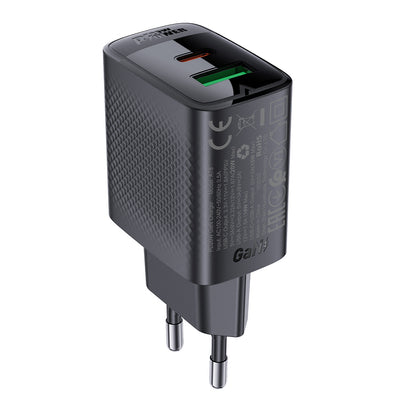Acefast A78 Charger Network GaN USB-A / USB-C PD 20W - Black