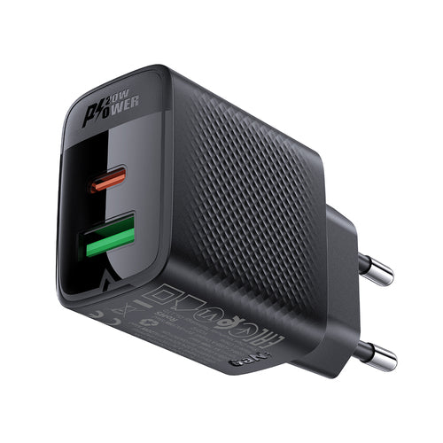 Acefast A78 Charger Network GaN USB-A / USB-C PD 20W - Black