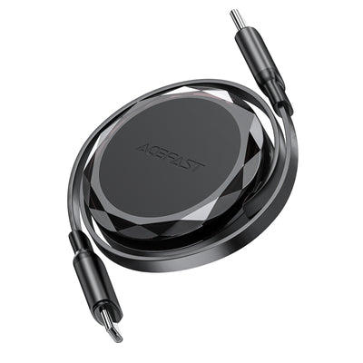 Acefast C13-03 USB-C - USB-C 60W Cable Retractable - Black