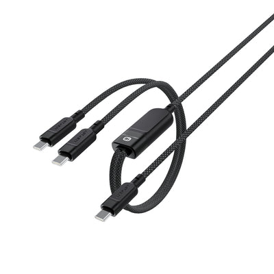 Acefast C5 USB-C - USB-C / USB-C 2in1 100W 480Mb/s cable - black
