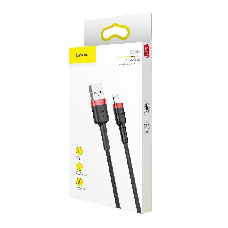 Baseus Cafule USB Lightning Cable 2.4A 1m (Red+Black) - Product Image 9