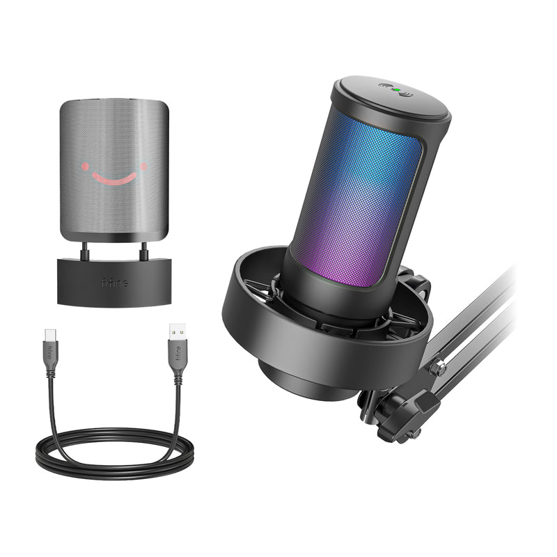 Fifine A8T condenser microphone with handle (black) - Image 3