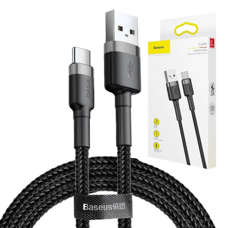 Baseus Cafule USB-C cable 2A 3m (Black+Gray) - Product Image 1