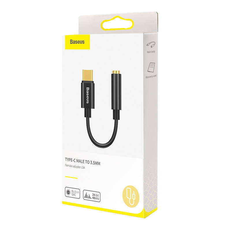 Baseus L54 Audio Adapter USB-C + mini jack 3,5mm (Black) - Product Image 7