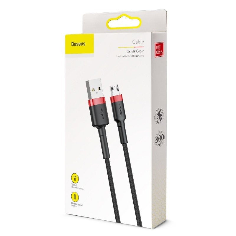 Baseus Cafule Micro USB Cable 2A 3m (Black+Red) - Product Image 12