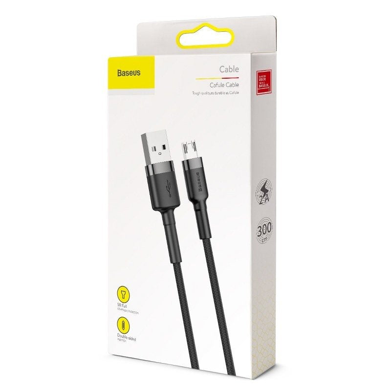 Baseus Cafule Cable USB For Micro 2A 3m Gray+Black - Product Image 11