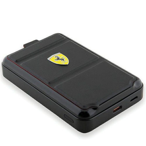 Powerbank Ferrari Metal Logo MagSafe induction 15W 10000 mAh with stand function - black