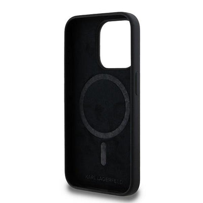 Karl Lagerfeld Silicone Karl&Choupette MagSafe case for iPhone 15 Pro - black