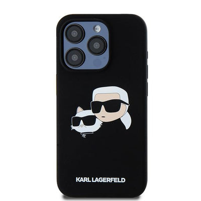 Karl Lagerfeld Silicone Karl&Choupette MagSafe case for iPhone 15 Pro - black